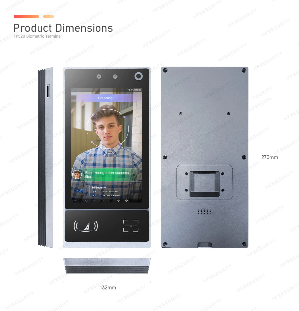 HFSecurity FR08 Face Attendance Machine Biometric Fingerprint Scanner Time Access Control System with Great Price