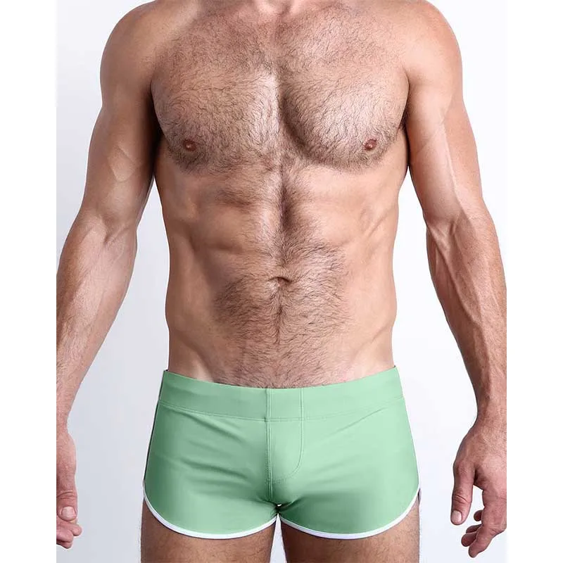 Swimming Trunks Boxer Sexy Swim Shorts Gay Male Swimwear Swimsuit Bathing Racing Low Waist Male Pouch Solid