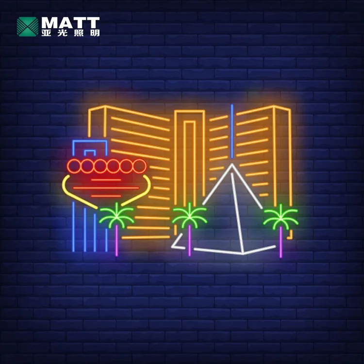 Matt Drop Shipping Free Design Las Vegas Custom Neon Sign Vintage Casino Custom Neon Sign for Beer bar Club