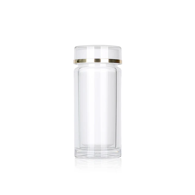 100ml 100cc Wide Neck Capsule white clear transparent acrylic PS Bottle With screw Lid For Supplement Factory