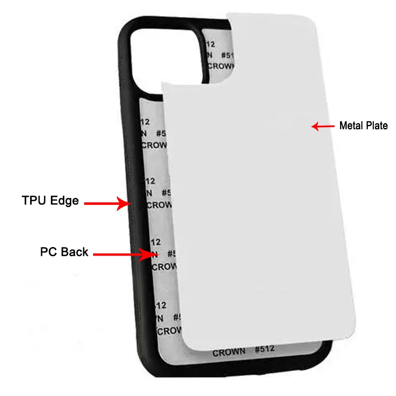 Custom 2D Rubber Sublimation Blank Mobile Cover for Iphone