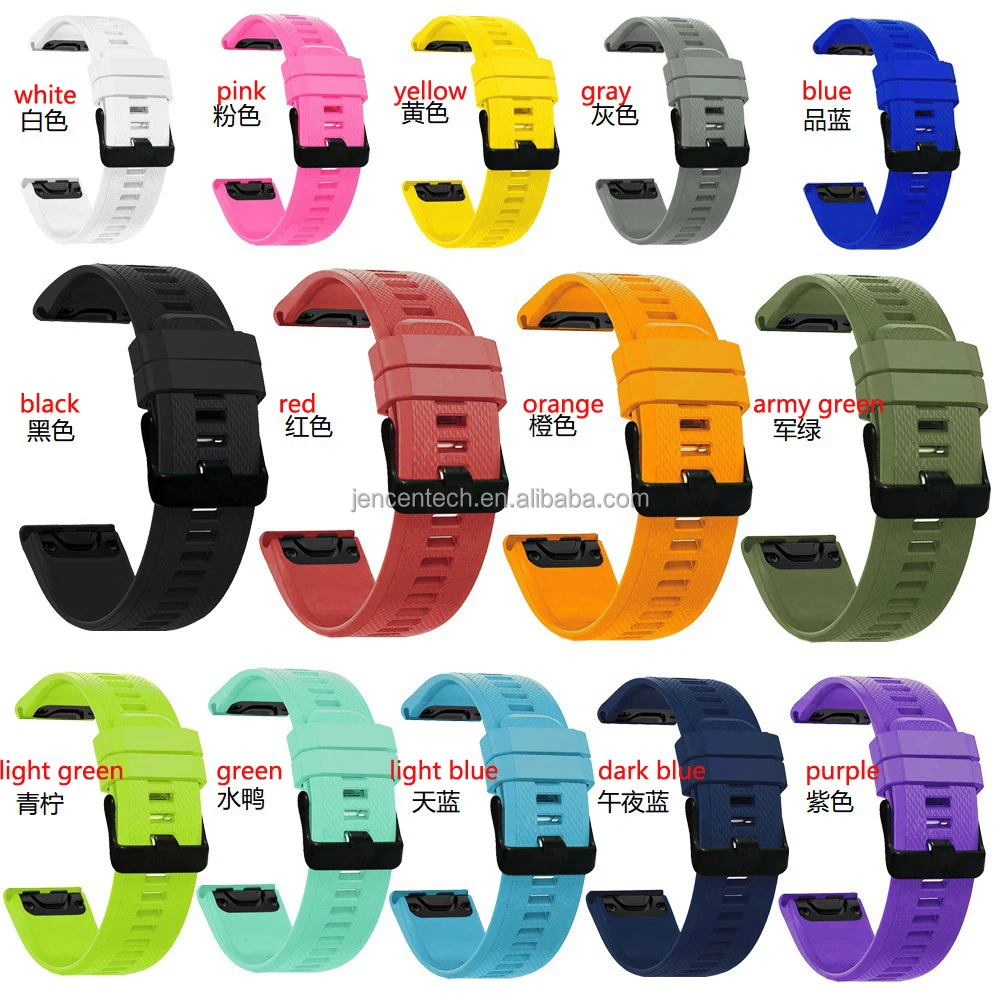 22mm Smart Watches Silicone Rubber Watch Band Straps For Garmin Fenix 5