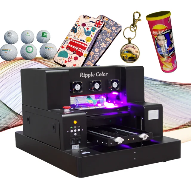 Newest Auto UV Printer Flatbed & Bottle UV Printer A4 Size Printing Machine Commerical A3 Small UV Inkjet Printer Prices for Pho