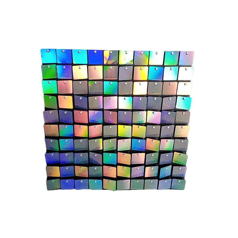 8 футов * гламурный зеркальный мерцающий Серебряный переливающийся Блестящий настенный панельный фон