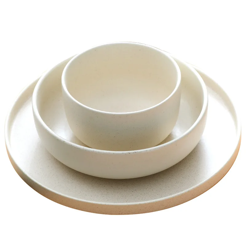 Hot Sale Nordic Frosted Dinnerware Sets Crockery Tableware Japanese Style Porcelain Dinner Plate Rice Salad Bowl Sauce Dish