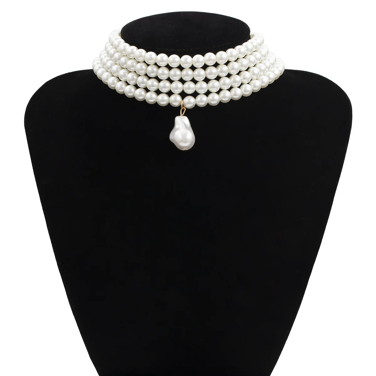 Luminosissima collana di perle piccole a 4 fili, con effetto torchon - COLLANA DA DONNA