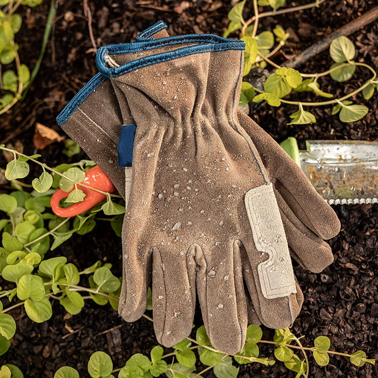 Оптовая продажа высококачественные серые кожаные рабочие перчатки мужские