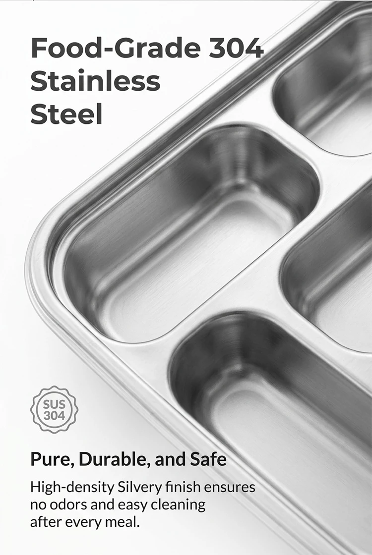 KOLINK 5-Compartment Stainless Steel Bento Box Detail 2
