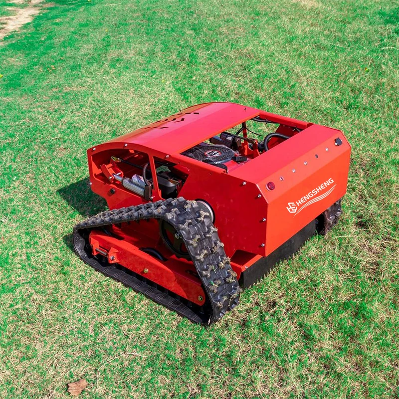 CE/EU/EPA Remote-controlled Tracked Lawn Mower Cutting Width 550mm Longxin Engine One-key Start 2.5 Acres Per Hour Robotic Mower