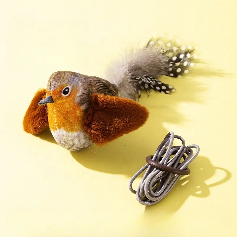 Interactive Chirping Bird Cat Toy – Flapping Motion, Automatic Sound, Exercise Fun