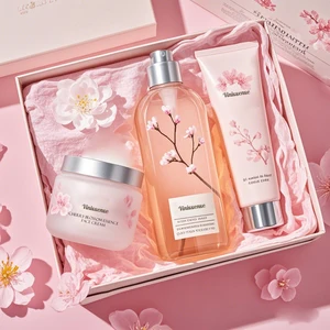 High Quality Hot Sale Cherry Blossom Tree Extract Petal Flower Scent Essence Skincare Travel Cherry Blossom Skincare Sets Beauty