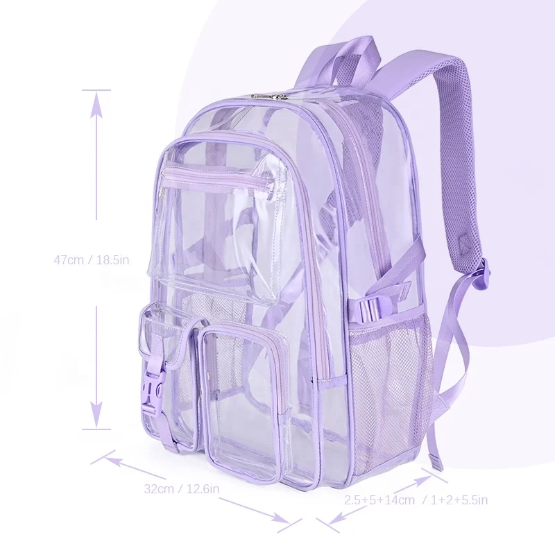 Bolsa de libros transparente para mochilas escolares, mochilas y