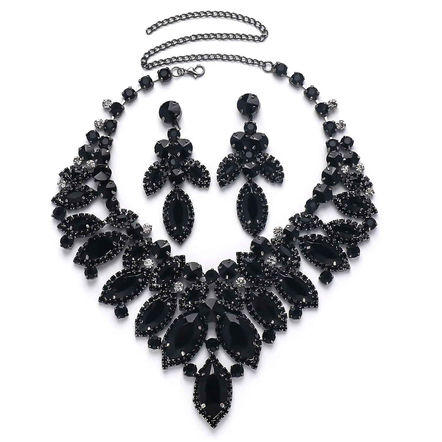 Best Seller 2025 Bridal Rhinestone Necklaces Wedding Jewelry Sets for Women Fashion 3