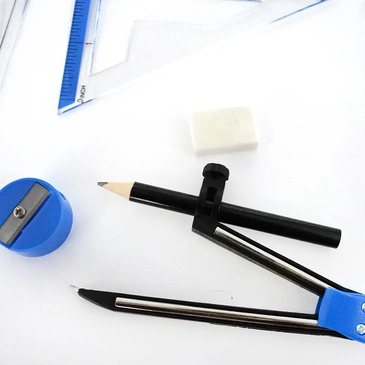 Многофункциональный студенческий набор для рисования математических геометрических фигур с компасами ластиком и т. д.