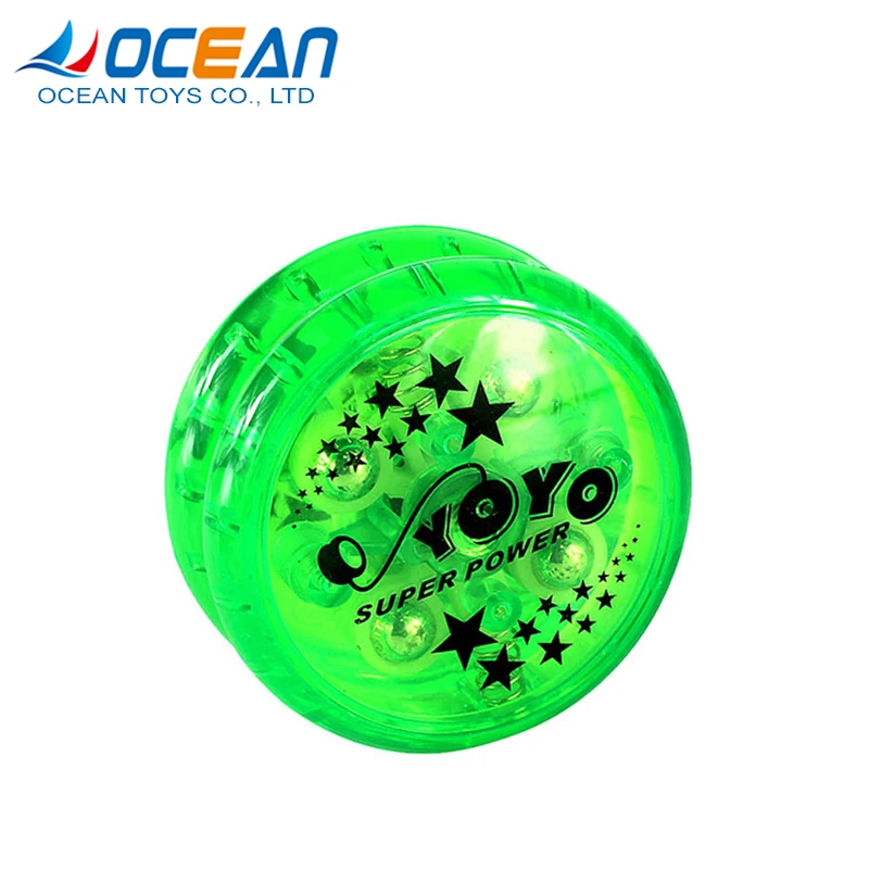 Set De 4 Yoyos Iluminados Para Niños – Plástico Ligero – Colores Azul, Morado, Verde Y Amarillo