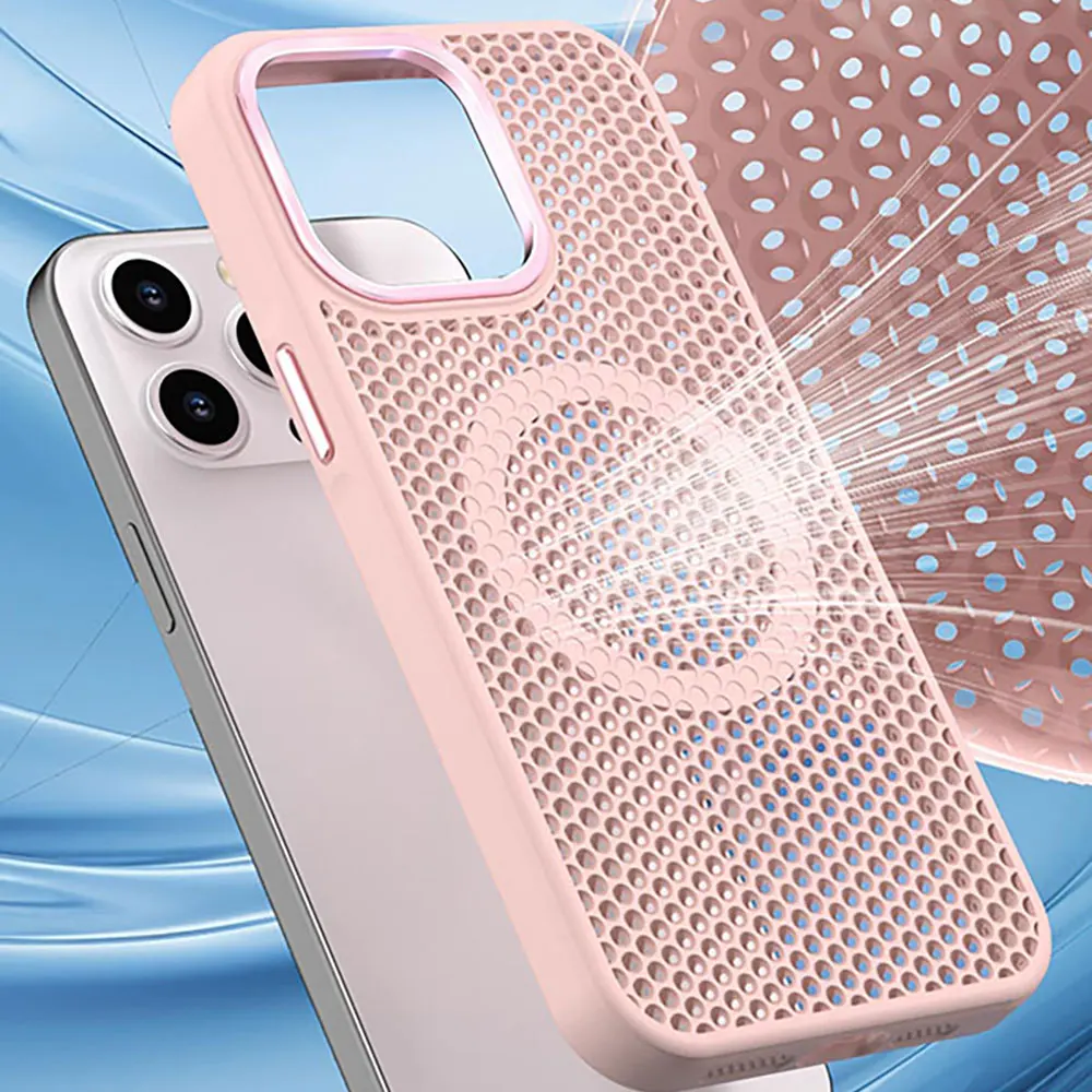 Laudtec Sjk838 Mesh Phone Case New Design Cover Breathable Heat Dissipation Anti-Fingerprint For Iphone 16 15 14 13 Plus Pro Max