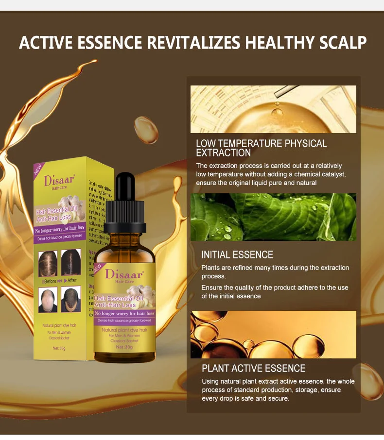 Natural Pure Hair Growth Essential Oil Ginger Hair Growth Oil 30ml