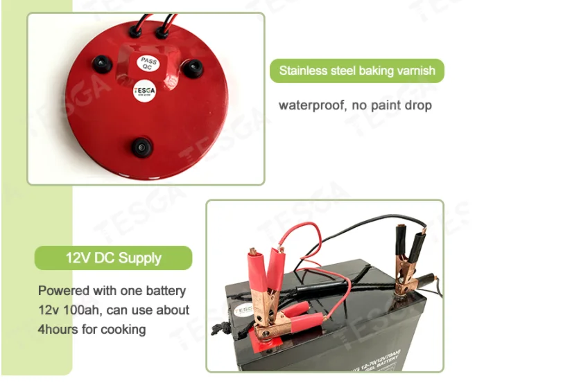 National Portable 12 Volt Solar Cooking Stove Dc Wok Induction Cooktop