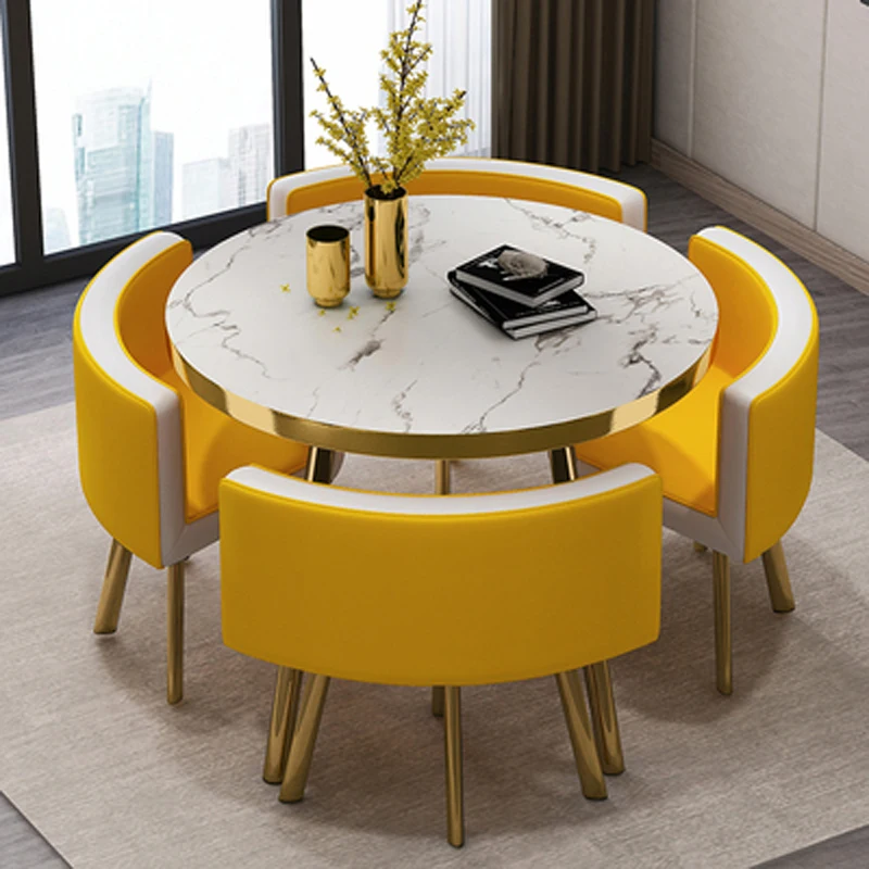 Wholesale  Modern Dining Table Chatting Cheap 4 Chairs Dining Room Table Set Modern Classic Dining Table Set