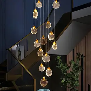 Zeal Lighting Custom Large Long Gold Staircase Wedding Ceiling Lights Luxury Led Glass Crystal Chandeliers