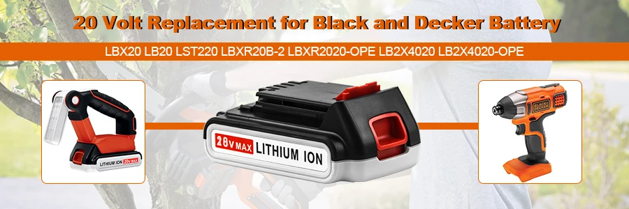 BLACK+DECKER 20V MAX 4.0Ah Li-Ion Battery Pack - Black/Orange  (LB2X4020-OPE) for sale online