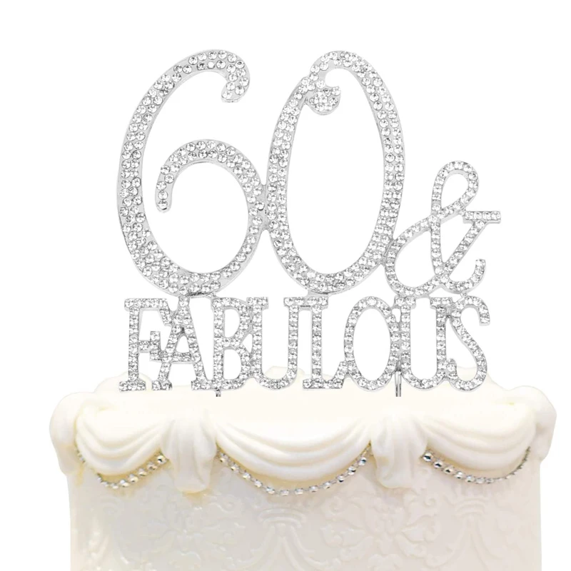 Etched 60 Cake Topper - Kancas Font — Cake Tinz n' Thingz