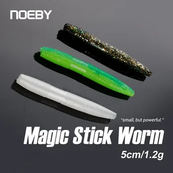 NOEBY Fishing Silicone Worms Artificial Soft Bait Worm Swim Baits Fishing Lure for Freshwater, Saltwater – Soft Lure – view 3