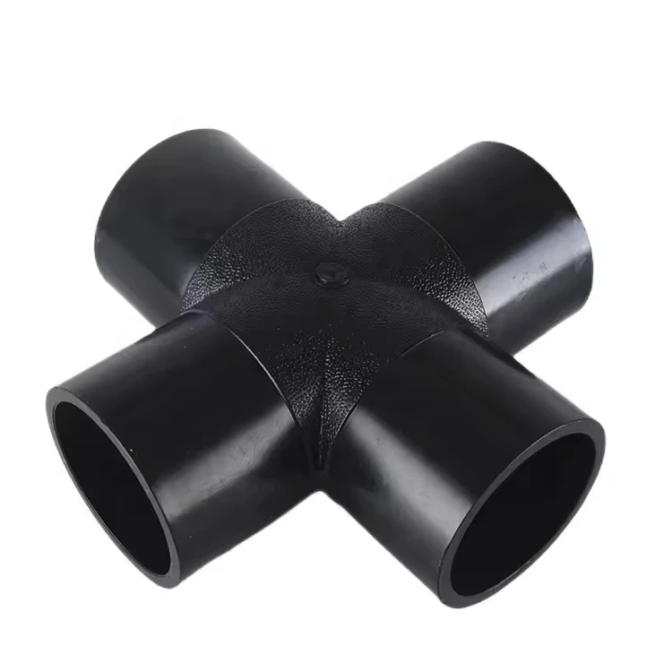 Factory Direct High Quality HDPE Compression Joints Cross Joints Fitting Four Way Electrofusion Pipe Fitting Drainage Fittings