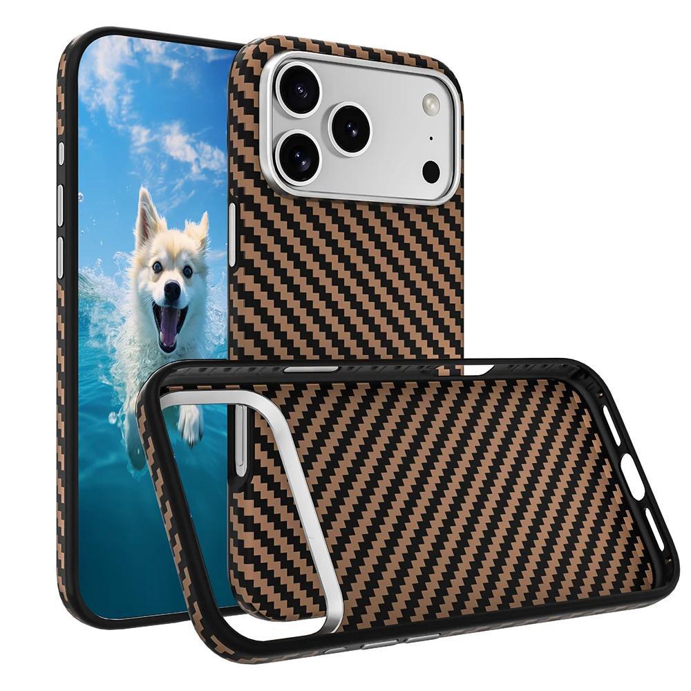 2025 New Arrival For Iphone 17 Pro Kevlar Case With Tpu Full Coverage Shockproof Durable Aramid Fiber Protective Shell Laudtec