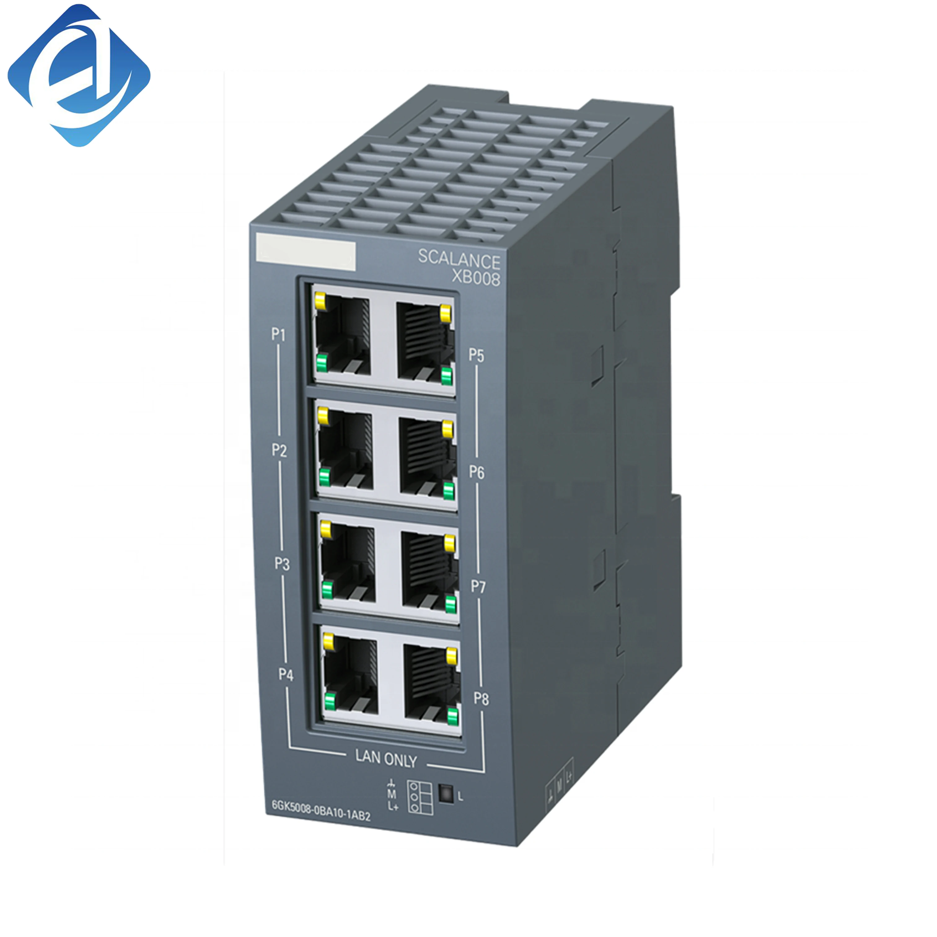 New Original 6GK5008-0BA10-1AB2 unmanaged industrial Ethernet switch for Siemens SCALANCE XB008 series. Equipped with 8 RJ45 ports, plug-and-play, sturdy metal casing and strong anti-interference. 
