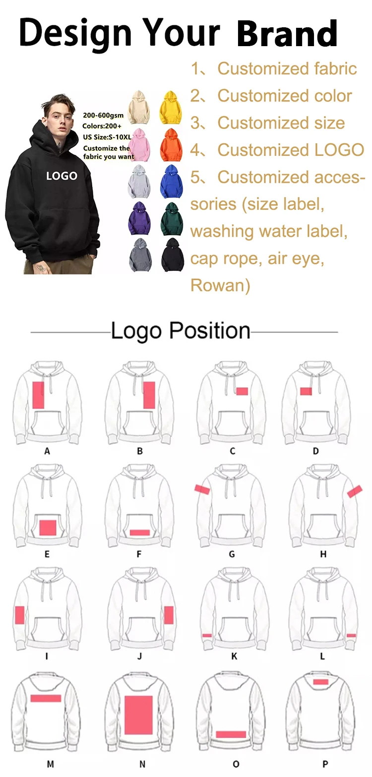 Premium Heavyweight Cotton Unisex 3d Logo Hooded Sweatshirts Essentials Embossed Hoodie