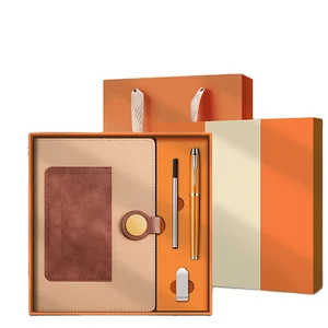 Custom PU Leather Promotional Notebook Business Journal Diary with Logo for Gifts Set