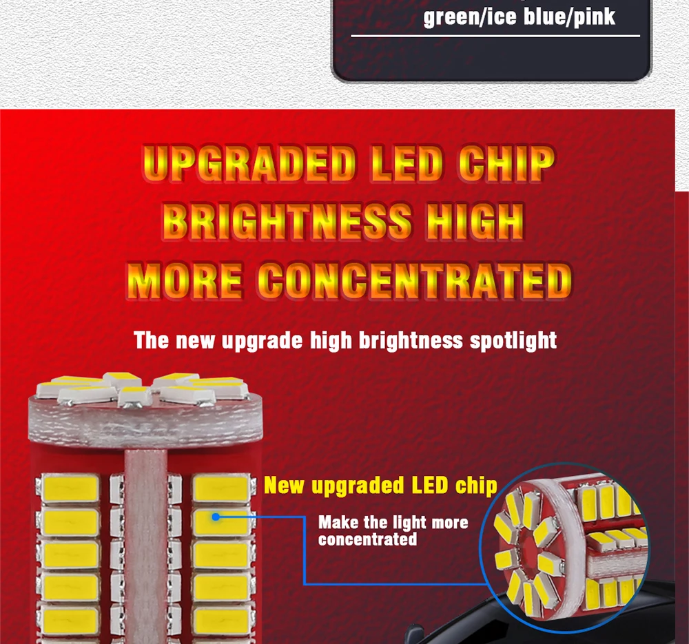 TECH-KING Hot Sale T10 3014 57smd Without Polarity High Power Reading Light Width Lamp Led Bulb DC12V W5w 194 168 Car Small Bulb