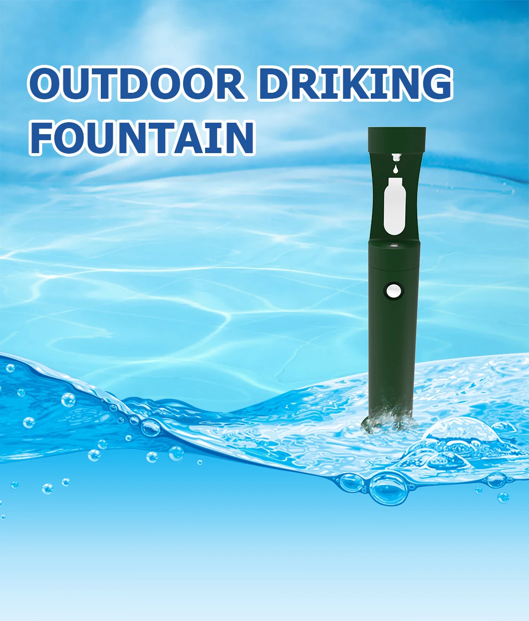 Outdoor Drinking Water Fountain FIltered Everpure Stainless Steel Water Dispenser For School factory