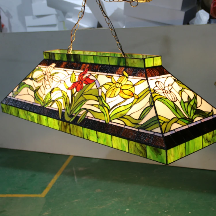 ティファニーランプ シャンデリア ティファニーシャンデリアライトアート幾何学的なステンドグラス