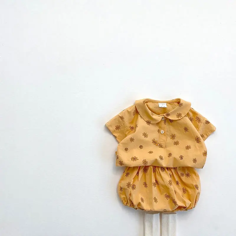 Новые детские с рисунком в виде ромашек и бандана, комбинезон, комбинезон для детей, костюм