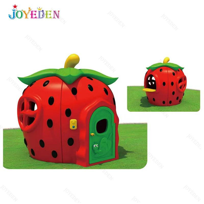 Promotion Attractive Design Indoor Games Strawberry Style Plastic Castle Children House Playhouse with Slide