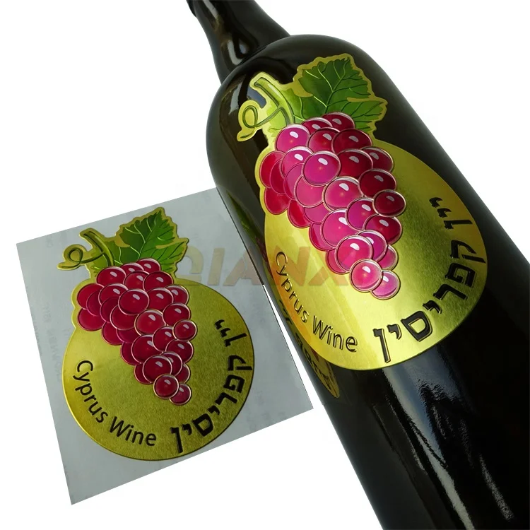 Newest Durable Pewter Wine Label Sticker Waterproof Adhesive Private Gold Label Perfume Textured Paper Label Sticker
