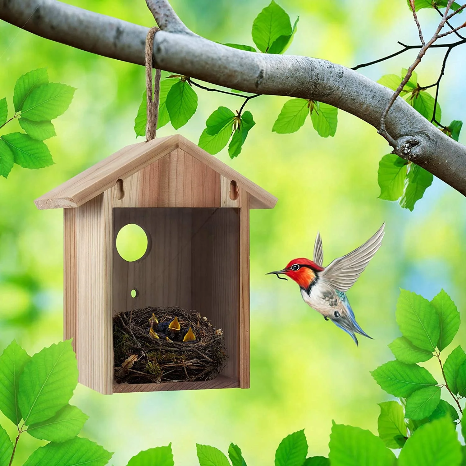 Mangeoire à Oiseaux Fenêtre Transparente MrCrafts | 26x14x5.5cm - Ventouses Incluses