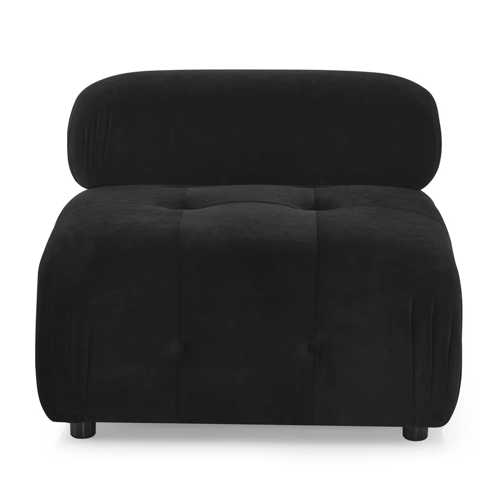 Dongguan Factory Velvet Button Tufted Designed Sectional Moduler Corner Biscuit Sofa Furniture with Chaise Reversible Ottaman