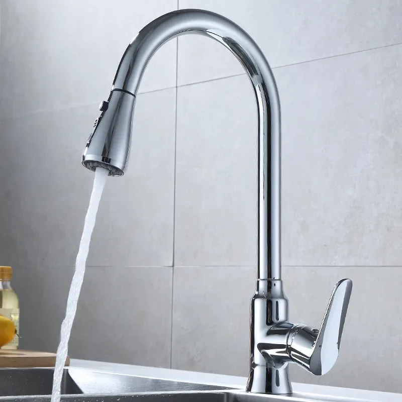 Modern Luxury Hot And Cold Basin Faucets With 360 Rotation Pull Out