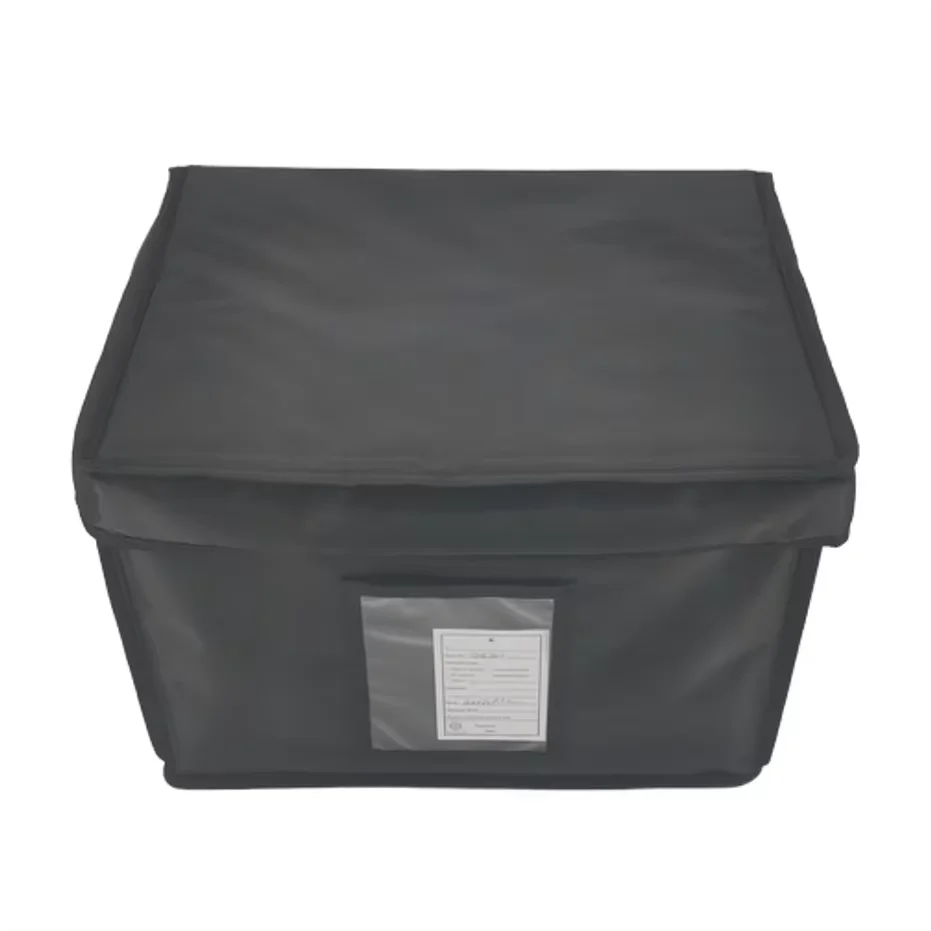 product high quality custom logo polyester for velcro opening cooler bag black reusable insulated lunch box fresh delivery wholesale-2