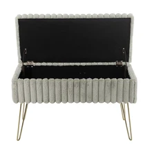 High Quality Storage Bench Ottoman With Gold Legs Footrest Pouf for Bedroom Living Room