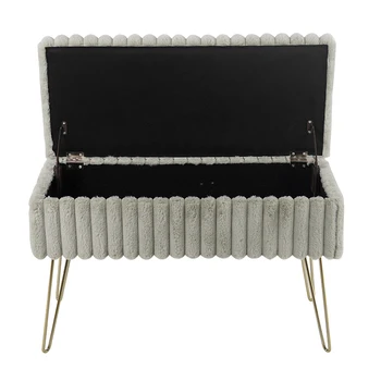 High Quality Storage Bench Ottoman With Gold Legs Footrest Pouf for Bedroom Living Room