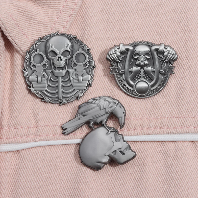 Jack Skellington Earrings Funky White Skull &amp; Jack 15mm Stud Earrings - Kitsch, Emo, Cute Skeleton Design Ghost Earrings