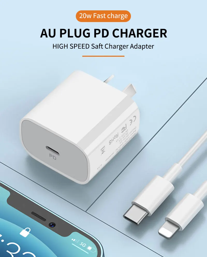 Au Plug 18w 20w Usb-c Power Type C Port Chargers Travel Wall Smartphone ...