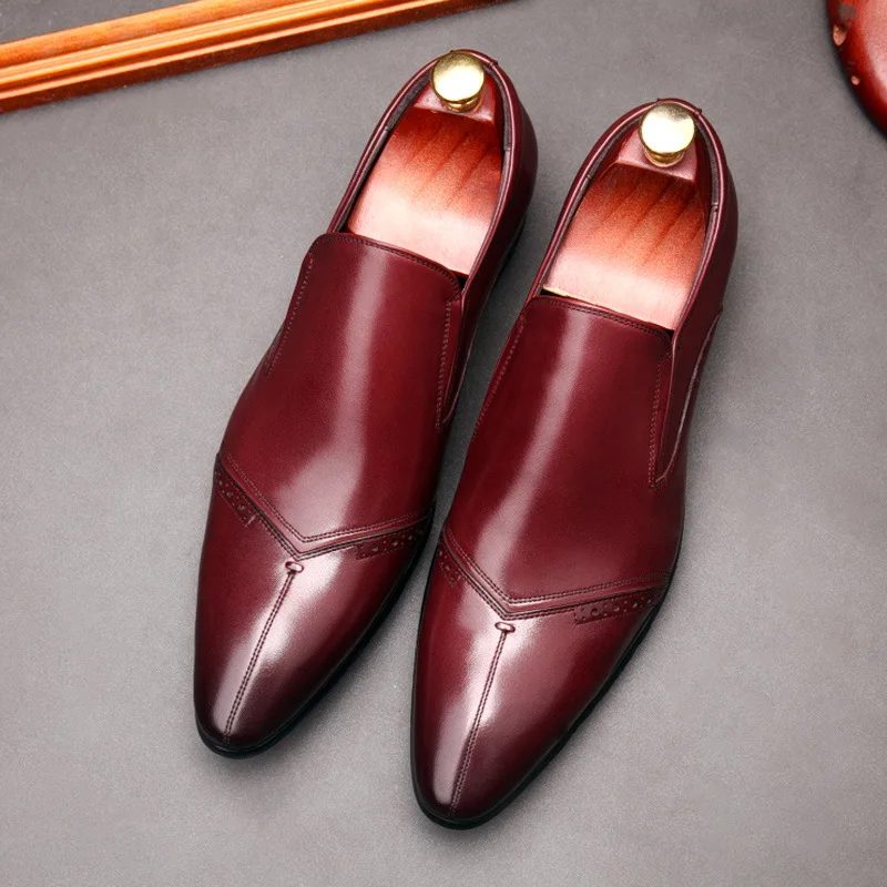 Men's Shoes British Pointed Toe Business Suits Men's Leather Covers ...