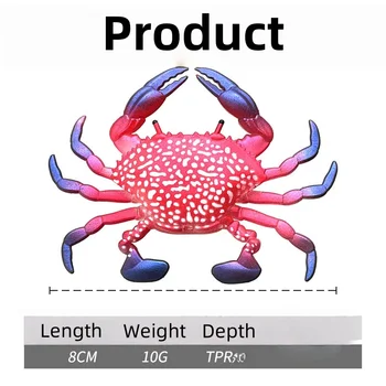 CHEERY 8cm 10g Artificial Crab Bait Lifelike Soft Sea Plastic Fishing Lure Sharp Bass Pike Freshwater Target Species Grouper – Soft Lure – view 4
