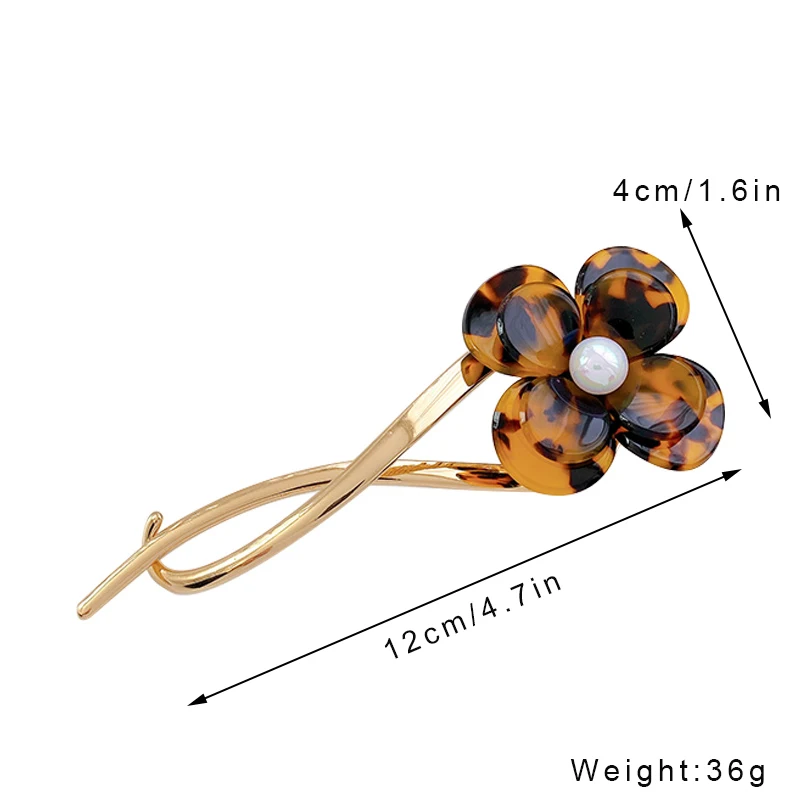Модные корейские леопардовые вилки для волос Yucat аксессуары ацетатные жемчужные цветочные французские