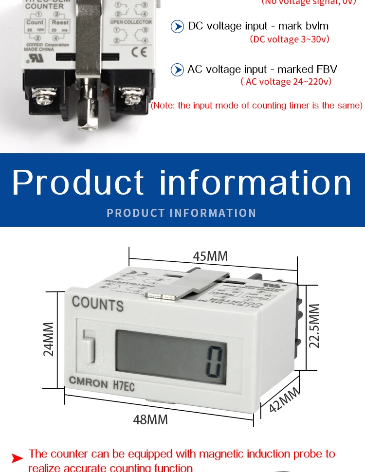 Digital Counter H7ecn Without Input Voltage Digital Electrical Counter
